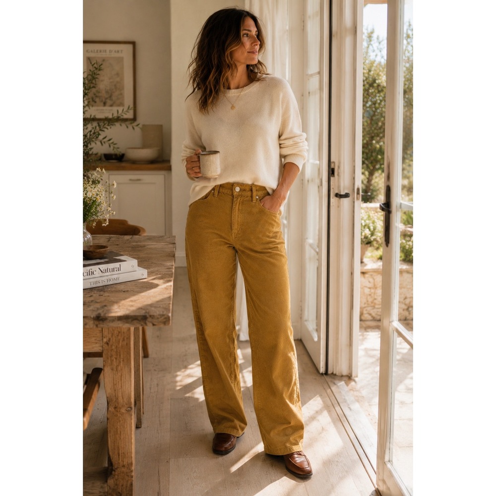 NEW Levi's '94 Baggy Corduroy Pants Mid Rise Straight Leg Women 26 DIJON